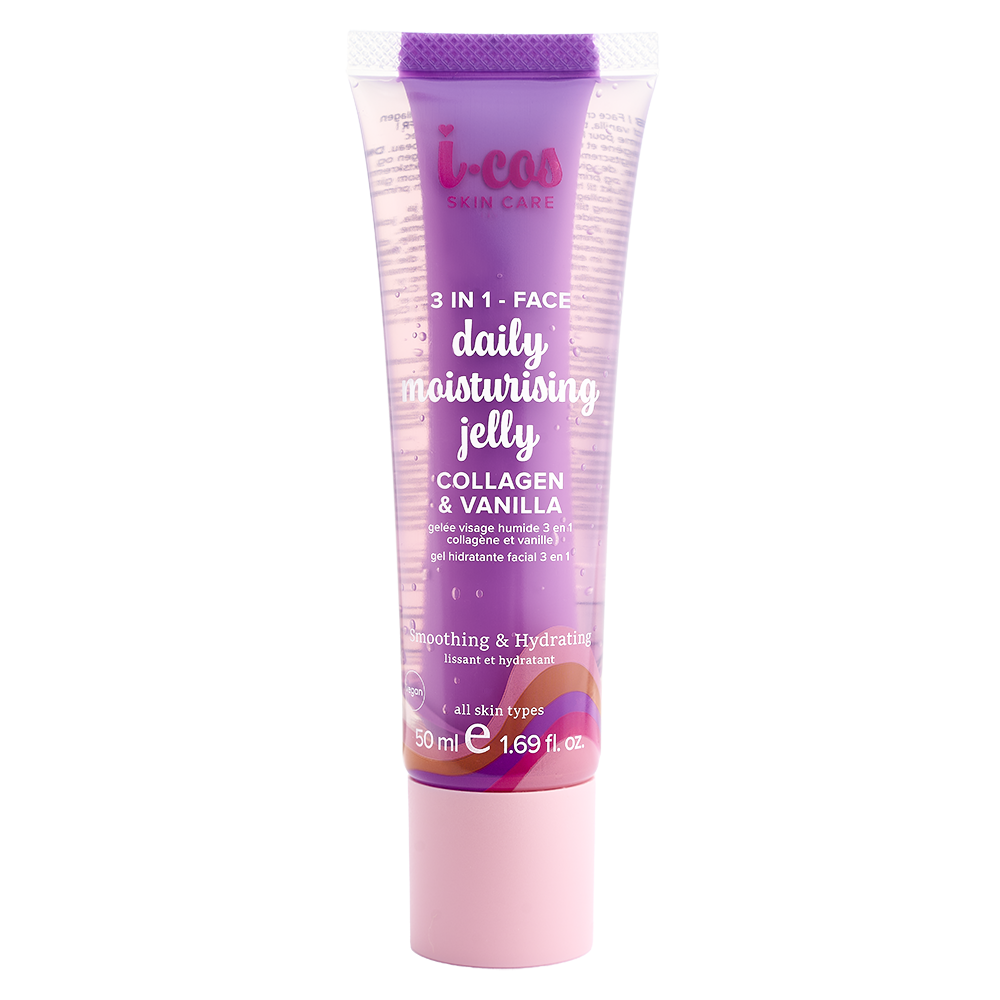 I-Cos 3 in 1 Face Daily Moisturising Jelly - Collagen & Vanilla - 50 ml