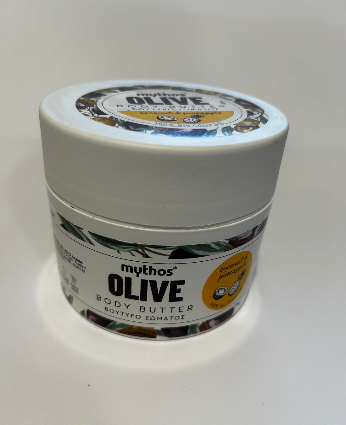 mythos olive body butter med coconut & pineapple