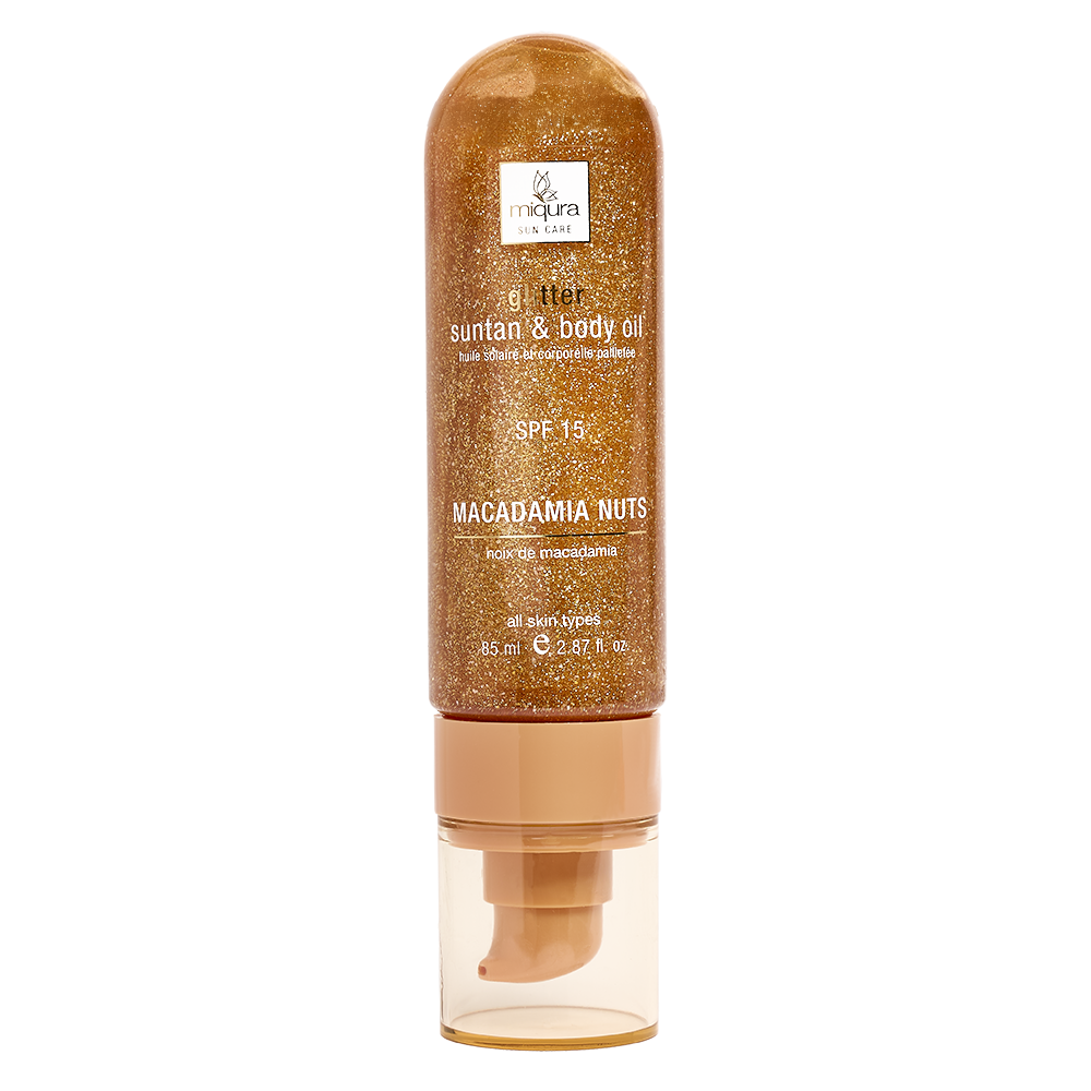 Miqura Glitter Suntan & Body Oil - Macadamia Nuts