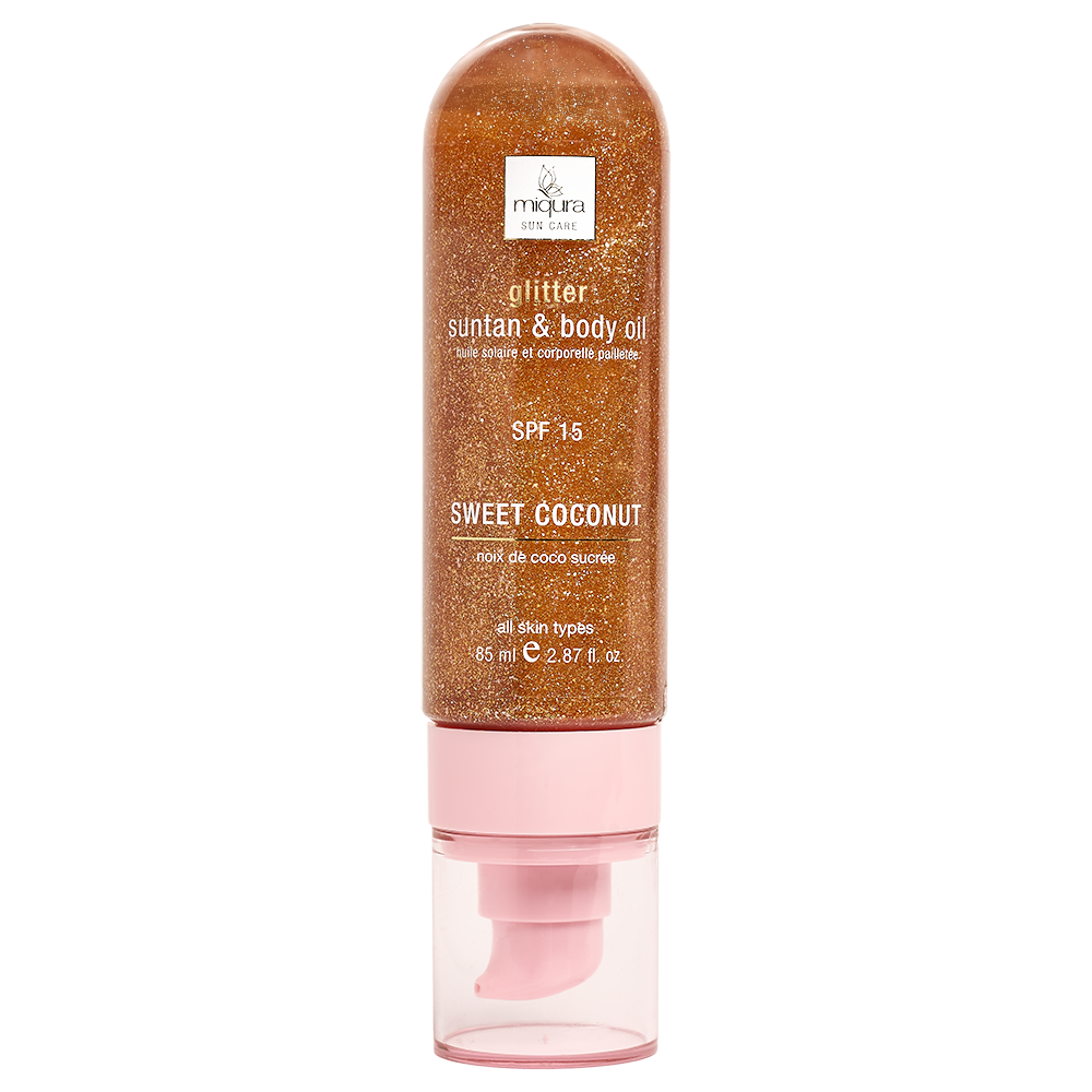 Miqura Glitter Suntan & Body Oil - Sweet Coconut