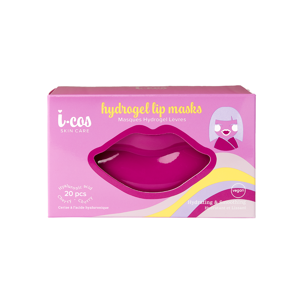 I-Cos Pink Hydrogel lip mask - Cherry - 20 pcs.