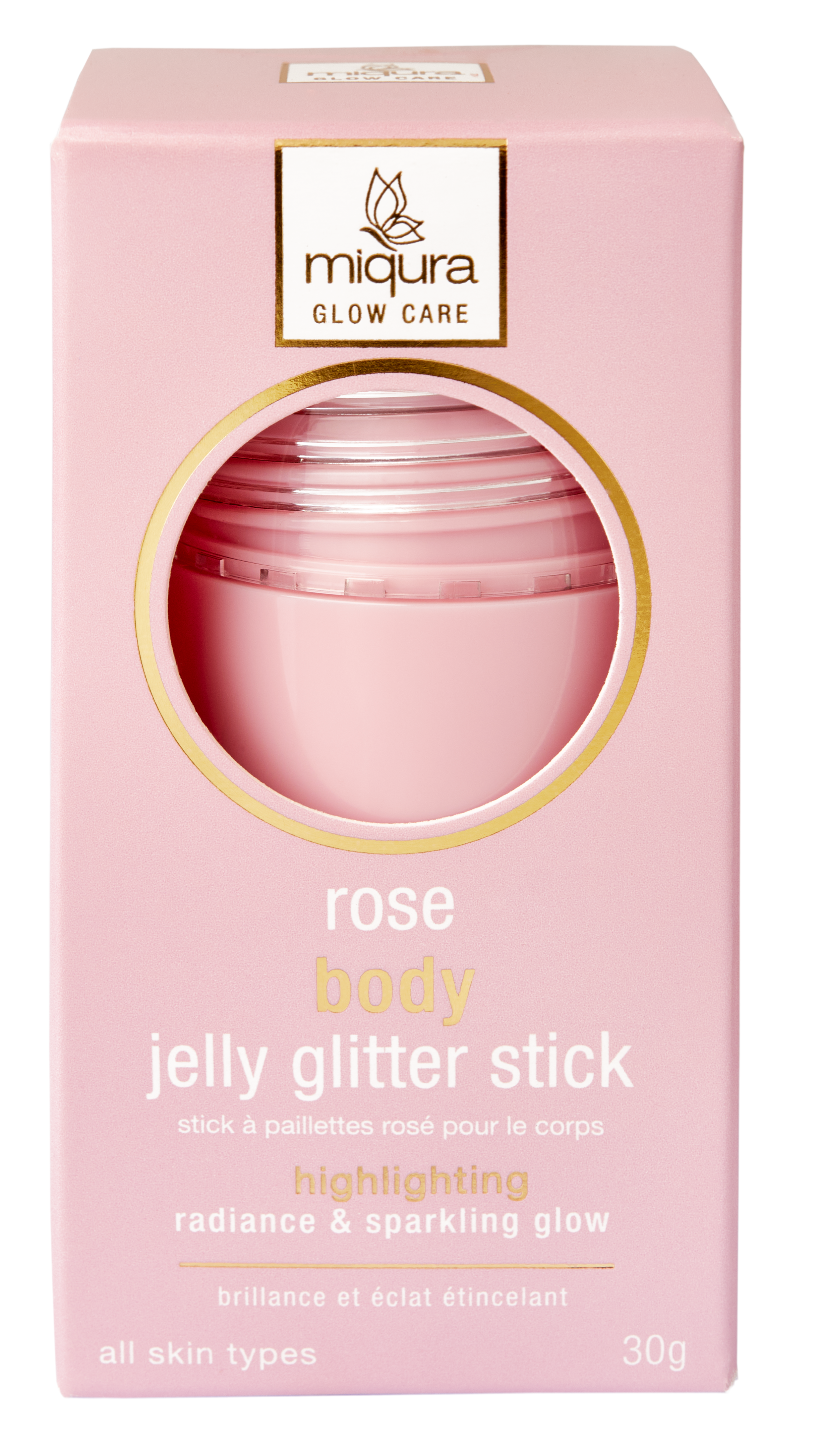 Miqura Body Jelly Glitter Stick - Rose