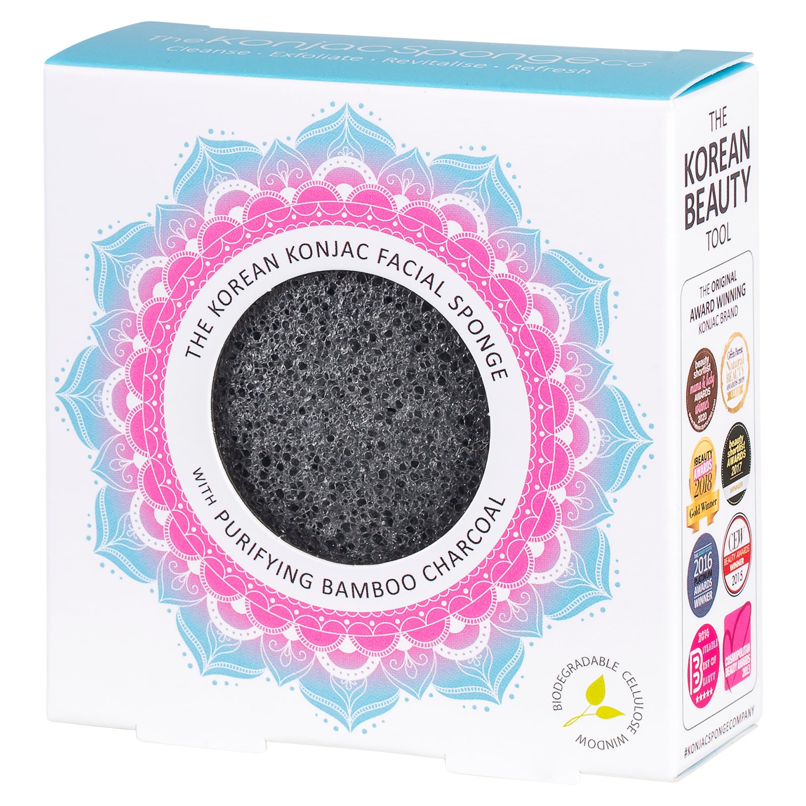 Mandala Facial Sponge with Bamboo Charcoal