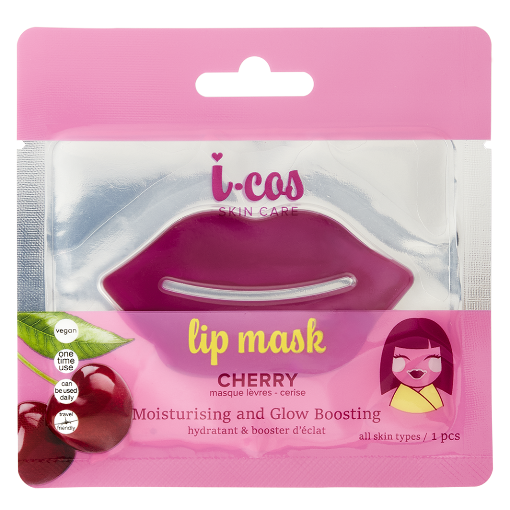 I-Cos Pink Hydrogel Lip Mask - Cherry - 1 pc
