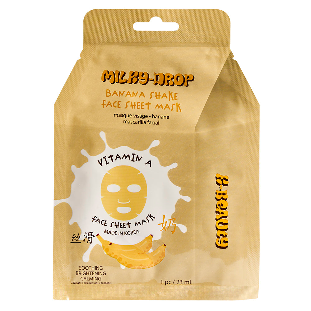 Milky-Drop Face Sheet Mask - Banana Shake, Vitamin A
