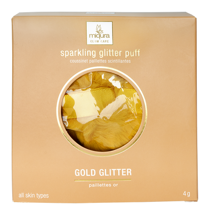 Miqura sparkling glitter puff - gold glitter