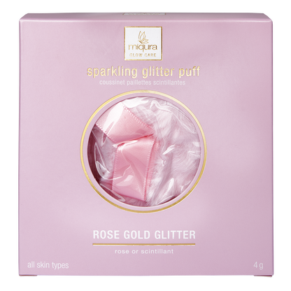 Miqura sparkling glitter puff - rose gold glitter