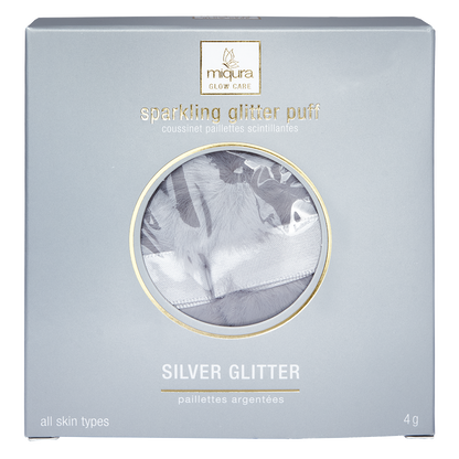 Miqura sparkling glitter puff - silver glitter