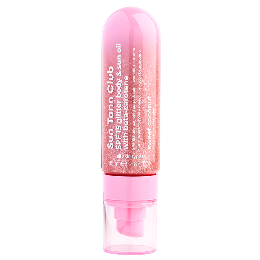 SPF 15 glitter body &amp; sun oil - Sweet Coconut - 85 ml