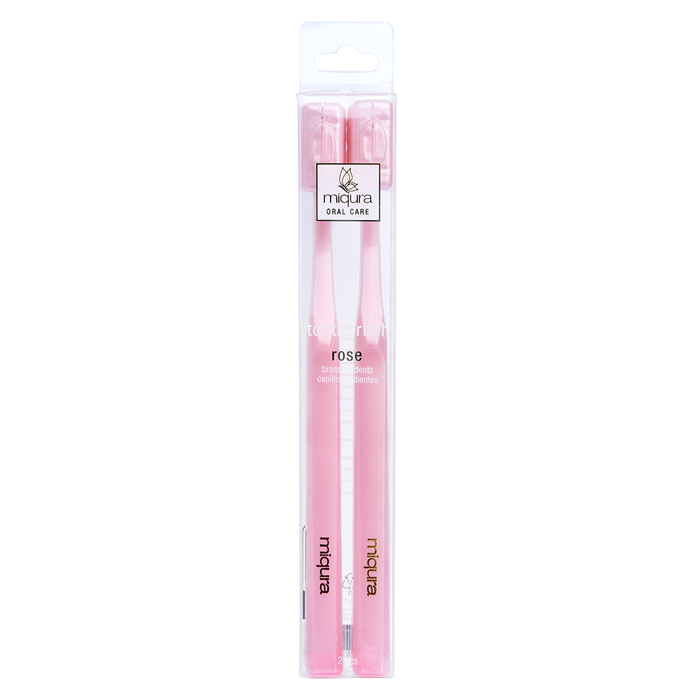 Miqura Toothbrush with Cap - Rose Gold - 2 pc