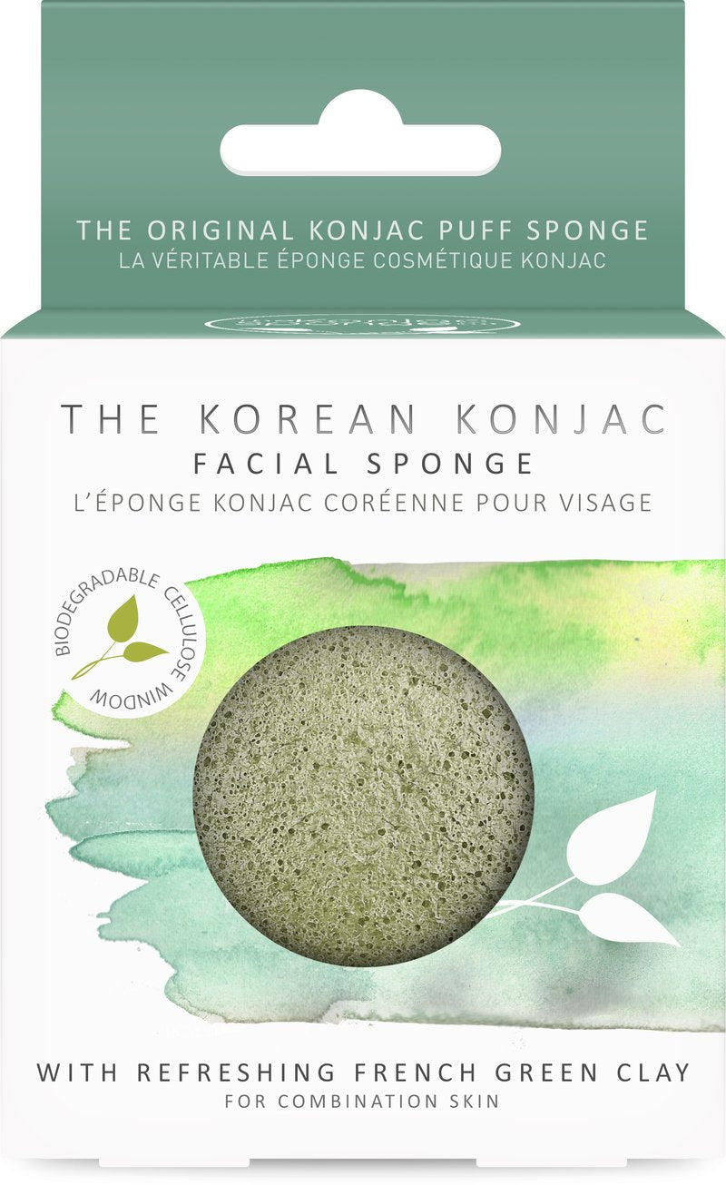 Facial Sponge Refreshing French Green Clay