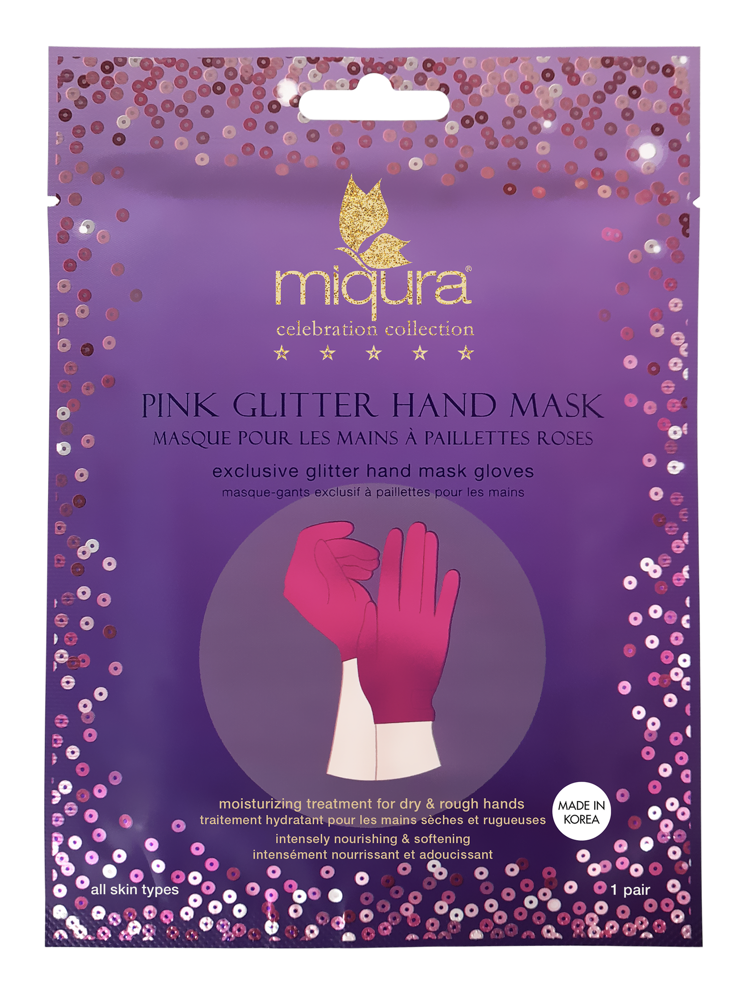 Pink Glitter Hand Mask